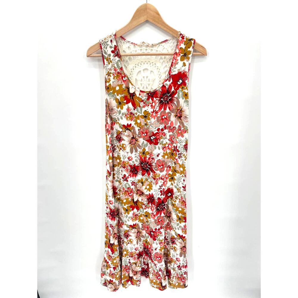 SOFT SURROUNDINGS Floral Crochet Back Sleeveless Dress // XS
